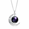 Brand Explosive 12 constellations gemstone necklace silver moon pendant necklaces N565 (with chain) mix order 20 pieces a lot