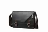 Newstylish Casual Male Classic Leather Messenger Bag Axel Cross Body Laptop Designer Mailbag Postväska med Canvas Strap1691607