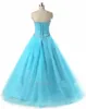 2021 Sexy bleu chérie robe de bal Quinceanera robes avec Tulle à lacets étage longueur bal fête douce 16 robe BM87