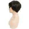 Parrucca Glueless per capelli neri umani brasiliani al 100 Parrucca anteriore in pizzo Nessuna parrucca anteriore in pizzo Chic Cut Parrucche corte Parrucca in pizzo acconciatura per donne nere3633096