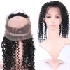 Афроамериканец 360 Band Full Lace Frontal Closure 22 * 4 * 2 Afro Kinky Curly Brasil Human Hair 360 Lace Frontal For Black Woman