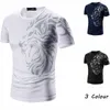 T-tröja Män Brand Kortärmad Hip Hop Man T-shirts Mens Tatuering Utskrift Casual Mens Rolig Tshirt Slim Tee Toppar 3XL