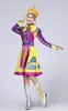 Recién llegado, vestido de oro violeta, vestido étnico, ropa de baile mongol, ropa de escenario mongol para mujer, traje de baile folclórico chino