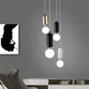 L22-Creative Nordic Simple Led Pendant Light Plate Metal Milky Frosted Round Glass Shades Suspension Lamp for Dining Room Bar
