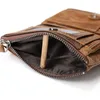 Crazy horse head layer Leather Double Zip Wallet wallet men's Leather Coin Purse255p