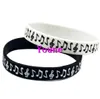 50pc Nuovo design Classi Logo Musica Nota Bracciale al polso in silicone per studente Black White 330T