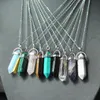 Necklace Jewelry Cheap Healing Crystals Amethyst Rose Quartz Bead Chakra Healing Point Women Men Natural Stone Pendants Leather Necklaces