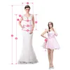 Charming Lilac Handmade Beading Tiers vestido de baile organza baile de baile 2022 vestidos de cocktail de longa noite