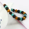 New Designs Beaded Bracelet Wholesale 10pcs/lot 8mm Lava Rock Stone with Natural Yellow Wood Beads Fashion Bracelets