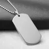 Wholesale Blank Engravable Stainless Steel Cat Dog Tag Military Shape Men Pendant for boys Free Shipping