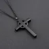 CMJ9848 Black Stainless Steel Slim Cremation Urn Jewelry necklace Mens Keepsake memorial pendants for ashes4215078