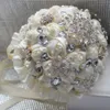 Bouquet de broches crème ivoire entier, Bouquet de mariage en Polyester, fleurs de perles, buque de noiva2186
