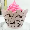 Hochzeitsgeschenke Glücksblatt Lasergeschnittene Spitze Creme Cup Cake Wrapper Cupcake Wrapper für Hochzeit Geburtstag Party Dekoration 12 Stück pro Los