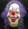 Maschera da clown spaventoso per adulti Halloween Evil Killer Fancy Dress Horror Jolly Latex Hair Maschere a pieno facciale Costume da festa Accessorio cosplay