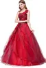 Red Quinceanera jurken goedkoop 2017 Sweet 16 tieners ball jurk debutante maskerade prom jurken goedkoop real po one schouder formal1168728