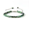 Ny design Mode Sommar Smycken Partihandel Mix Färger 6mm Kristall Jade Fyrkantiga Pärlor Makrame Billiga fläta armband