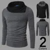 Wholesale- 2016 New arrival autumn fashion Unique neckline men t shirt camisa masculina long sleeve man tshirts stylish male shirts B95