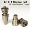 Universal Titanium nail 6 in 1 Domeless Titanium Nails 10/14/18mm Female And Male Titanium Dabber