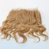 Honey Blonde 27# 360 Band Closures Full Lace Frontal 22.5*4*2 Brazilian Virgin Hair 360 Degree Swiss lace Body Wave