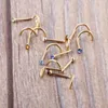 Mix Colors Rhinestone Nose Studs Screw Ring Bone Bar Body Piercing Jewelry Gold Silver Nose Pin2478