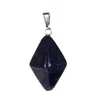 23*14cm Mixed Double Pyramid Prismatic Random Colors Natural Rock Quartz Fengshui Crystal Pendant Hand Polished Healing Device for Necklace