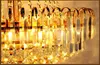 أضواء الثريات الكريستالية الأمريكية LED Modern Gold Crystal Chandelier Long Roplights Home Indoor Foyer Hotel Club Lobby Hall Lighting