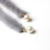 2017 Hot Halsband Koreanische nerz wolle pullover kette lange Halsketten Halsreifen perle plüsch schal halskette 5 farben