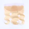 #613 Blonde 13x4 Lace Frontal Closure With Baby Hair Body Wave Bleach Blonde Brazilian Virgin Human Hair Full Lace Frontal 8-24" In Stock