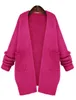 Partihandel-2015 Hösttröja Ytterkläder Kvinnors Fashion Medium-Lång Loose Plus Size Long-Sleeve Sweater Kvinna Cardigan