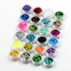 Entièrement 1pcs 24 couleurs Polvere Nail Art paillettes brillent les nagels de poudre de poussière Poudre Poude en acrylique pour GI2273950