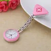 Newest Cross watch Red Crossed Triangle Nurse Clock Clip Fob Brooch Doctor Pendant Hanging Medical Pocketed Quartz Timer Gift