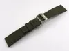 20 21 22mmgreen Zwart Nylon Fabric Leather Band Pols Horloge Bandriem 316L Roestvrij stalen gespoten Clasp248G