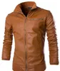 En yeni motosiklet deri ceketler erkekler katı iş rahat paltolar sonbahar kış deri giyim bombacı ceket erkek için