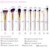 Odessy Pro 9 Pcs Makeup Brushes High Quality Foundation Powder Eyebrow Eyeliner Blending Brush Eye Face Make Up Rose Gold Set