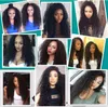 Brasiliansk Virgin Human Hair Curly Style Lace Front Wig med Baby Hair Natural Hair Line Glueless Full Lace Wig för svart kvinna