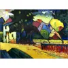 Hand painted wall picture Wassily Kandinsky paintings Murnau - Landscape with green house modern Canvas art hand-painted