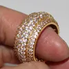 Victoria Wieck Gioielli di lusso fatti a mano 10KT Oro giallo riempito con zaffiro bianco pieno CZ Zirconia Pietre preziose di diamanti Donne Matrimonio Ban240T