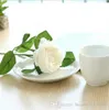 10pcs sztuczny jedwabny kwiat róży fałszywy liść domowy dom w ogrodzie wystrój ślubny różowy biały zielony fiolet3878108