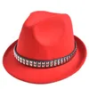 Free Shipping By DHL Rivet Men Women Wool Fedora Hats Soft Dance Party Wedding Stingy Brim Caps Adult Street Top Hats Jazz Cap GH-65