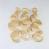 Factory Whole 613 Boulles de cheveux humains blonds Vierge non traitée Remy Hair Extensions Body Wave Russian Human Hair Waft Extensi6600086