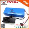 Big Power 2880W 72V Electric Bike Battery 25Ah Ebike Lithium Batetry Pack in 26650 Cell Li Ion Batetry 40A BMS 2A Charger