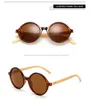 2021 nya modeprodukter män kvinnor solglasögon bambu solglasögon retro vintage trä lins trä ram handgjorda runda 1527