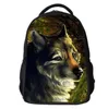 16インチの3D動物の学校の袋の子供たちのバックパックリュックサッククールなオオカミのラップトップバッグ旅行ショルダーバッグのための男の子の女の子