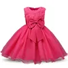 Ai Meng Baby Flower Princess Girl Dress Matrimonio Primo compleanno Neonato Battesimo Vestiti Bambino Bambini Abiti da festa per ragazze