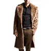 Groothandel- Mode Winter Mannen Jassen Faux Bont Lange Jassen Mannen Jas Lange Mouwen Turn-Down Collar Coat Plus Size Heren Uitloper Longcoat1