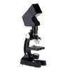 Freeshipping 1200X Microscópio Educacional Perfeito Brinquedo com Luz Do Projetor LEVOU 10-20X Zoom Ocular Estudantes Ciência Instrumento Biológico