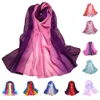 Wyprzedaż sprzedaż! 1 PC Lady Scarf Kobiety Gradient Rainbow Color Długi Wrap Damska Szal Szyfon Szalik Full Femme Hidżab Szalik # 48