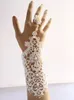 Nowy projekt koronkowy Pearl Whiteblack Rękawiczki ślubne rękawiczki ślubne Bow Palce bez palca długość rękawiczki