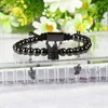 The Highest Power Jewelry Whole Quality 6mm Gold Brass Beads with Mix Colors Black Cz Crown Kings Macrame Bracelets298l