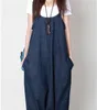 Nya stora Szie Autumn Women Harem Loose Jeans Jumpsuits Denim Rem tappade Crotch Wide Leg Cowboy Mysiga nionde byxor Rompers